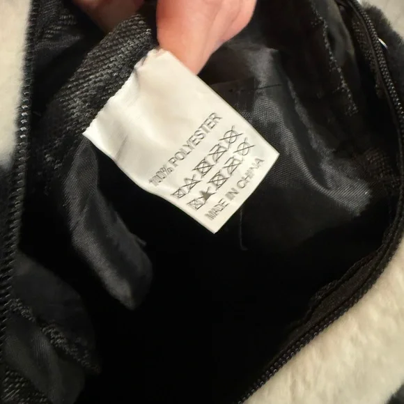 Heart Patterned Black and White Women's Bag - Picture 2 of 2